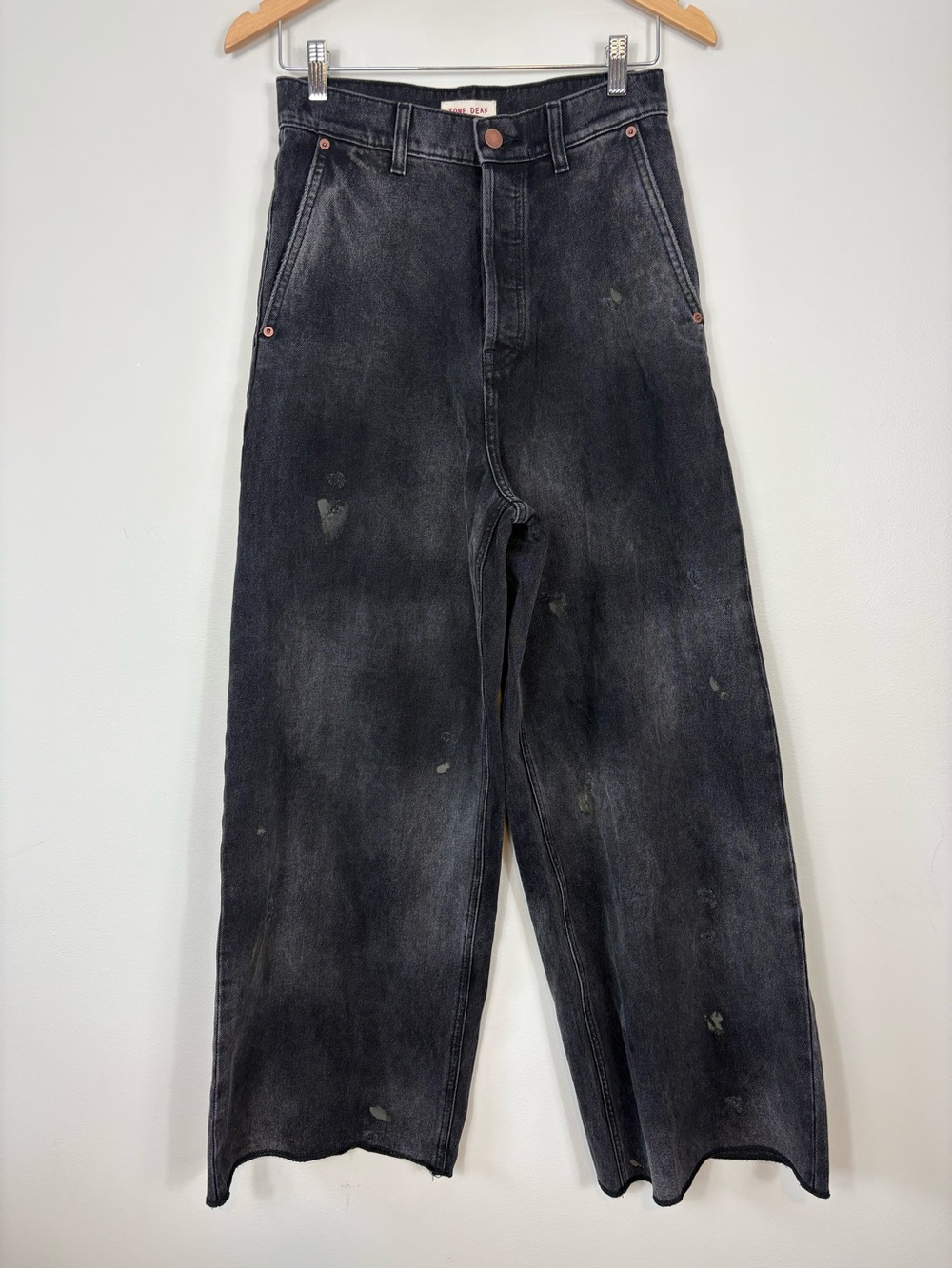 TDS Tone Dead Studios Baggy Wide Leg Jeans Painter Pant Printer Jean Sz XXS/24
